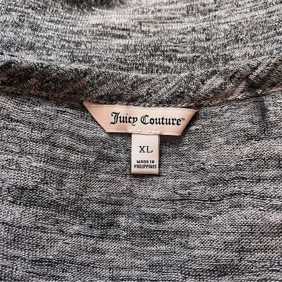 Juicy Couture Lavendar Black Feathered Cold Shoulder Top XL - Picture 7 of 8